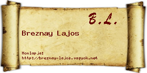 Breznay Lajos névjegykártya